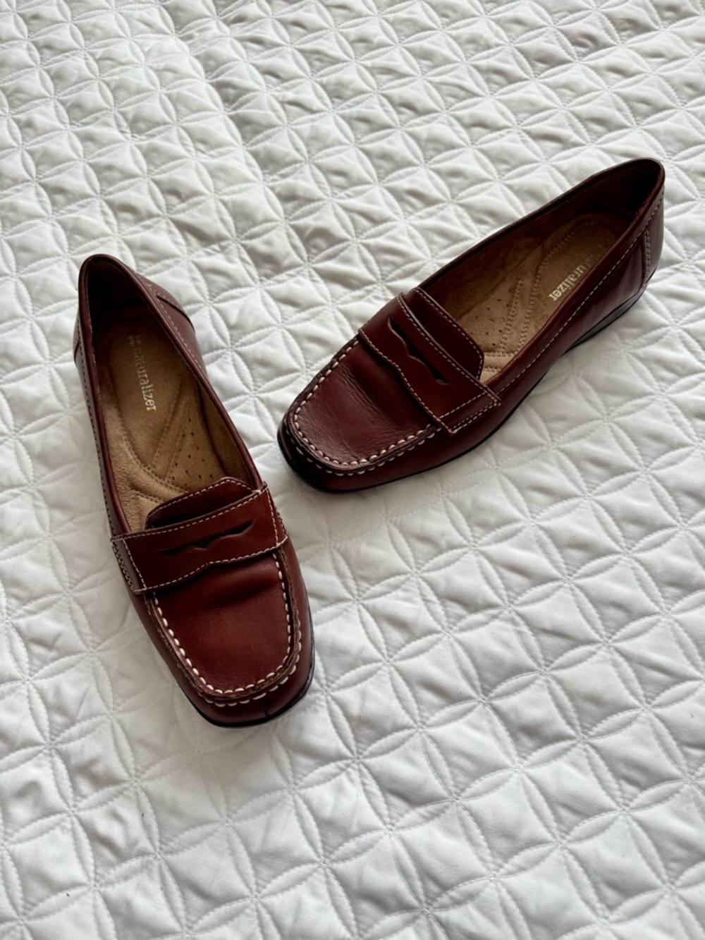 Naturalizer Women's Carletta Brown Leather Penny Loafers Flats Slip-on Size 7 - Picture 2 of 13
